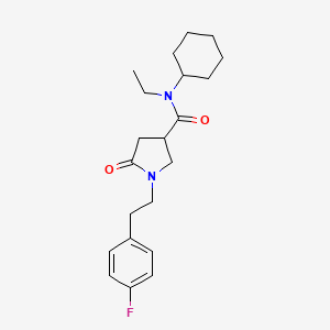 N-cyclohexyl-N-ethyl-1-[2-(4-fluorophenyl)ethyl]-5-oxopyrrolidine-3-carboxamide