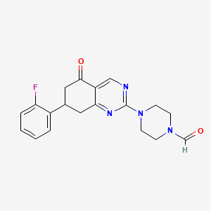 4-(7-(2-Fluorophenyl)-5-oxo-5,6,7,8-tetrahydroquinazolin-2-yl)piperazine-1-carbaldehyde