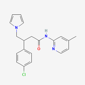 3-(4-chlorophenyl)-N-(4-methylpyridin-2-yl)-4-(1H-pyrrol-1-yl)butanamide