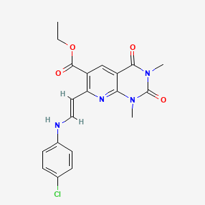 molecular formula C20H19ClN4O4 B11030605 ethyl 7-{(E)-2-[(4-chlorophenyl)amino]ethenyl}-1,3-dimethyl-2,4-dioxo-1,2,3,4-tetrahydropyrido[2,3-d]pyrimidine-6-carboxylate 