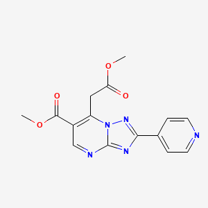 molecular formula C15H13N5O4 B11030629 Methyl 7-(2-methoxy-2-oxoethyl)-2-(pyridin-4-yl)[1,2,4]triazolo[1,5-a]pyrimidine-6-carboxylate 