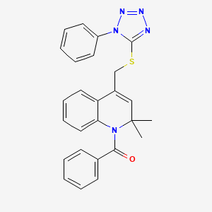 [2,2-dimethyl-4-{[(1-phenyl-1H-tetrazol-5-yl)sulfanyl]methyl}quinolin-1(2H)-yl](phenyl)methanone