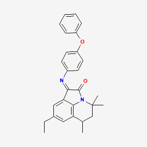 molecular formula C28H28N2O2 B11030637 (1E)-8-ethyl-4,4,6-trimethyl-1-[(4-phenoxyphenyl)imino]-5,6-dihydro-4H-pyrrolo[3,2,1-ij]quinolin-2(1H)-one 