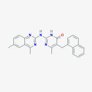 molecular formula C26H23N5O B11030641 2-[(4,6-dimethyl-2-quinazolinyl)amino]-6-methyl-5-(1-naphthylmethyl)-4(3H)-pyrimidinone 