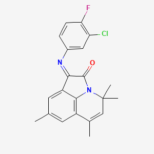 molecular formula C21H18ClFN2O B11030661 (1E)-1-[(3-chloro-4-fluorophenyl)imino]-4,4,6,8-tetramethyl-4H-pyrrolo[3,2,1-ij]quinolin-2(1H)-one 