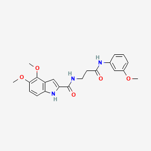 molecular formula C21H23N3O5 B11030699 4,5-dimethoxy-N-{3-[(3-methoxyphenyl)amino]-3-oxopropyl}-1H-indole-2-carboxamide 