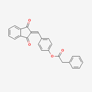 molecular formula C24H16O4 B11030701 4-[(1,3-dioxo-1,3-dihydro-2H-inden-2-ylidene)methyl]phenyl phenylacetate 