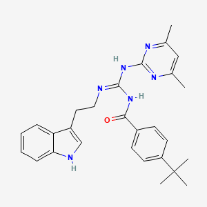 4-tert-butyl-N-[(Z)-[(4,6-dimethylpyrimidin-2-yl)amino]{[2-(1H-indol-3-yl)ethyl]amino}methylidene]benzamide