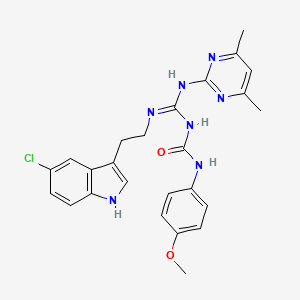 1-{(E)-{[2-(5-chloro-1H-indol-3-yl)ethyl]amino}[(4,6-dimethylpyrimidin-2-yl)amino]methylidene}-3-(4-methoxyphenyl)urea