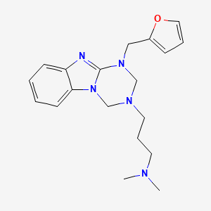 molecular formula C19H25N5O B11030745 3-[1-(furan-2-ylmethyl)-1,2-dihydro[1,3,5]triazino[1,2-a]benzimidazol-3(4H)-yl]-N,N-dimethylpropan-1-amine 