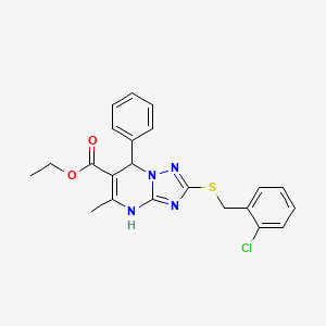 Ethyl 2-[(2-chlorobenzyl)sulfanyl]-5-methyl-7-phenyl-4,7-dihydro[1,2,4]triazolo[1,5-a]pyrimidine-6-carboxylate