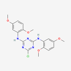 6-chloro-N,N'-bis(2,5-dimethoxyphenyl)-1,3,5-triazine-2,4-diamine