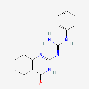 molecular formula C15H17N5O B11030788 1-(4-Oxo-3,4,5,6,7,8-hexahydroquinazolin-2-yl)-3-phenylguanidine 