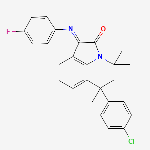 (1E)-6-(4-chlorophenyl)-1-[(4-fluorophenyl)imino]-4,4,6-trimethyl-5,6-dihydro-4H-pyrrolo[3,2,1-ij]quinolin-2(1H)-one