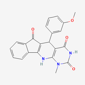 molecular formula C22H17N3O4 B11030827 2-(3-methoxyphenyl)-7-methyl-5,7,9-triazatetracyclo[8.7.0.03,8.011,16]heptadeca-1(10),3(8),11,13,15-pentaene-4,6,17-trione 