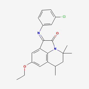 molecular formula C22H23ClN2O2 B11030830 (1E)-1-[(3-chlorophenyl)imino]-8-ethoxy-4,4,6-trimethyl-5,6-dihydro-4H-pyrrolo[3,2,1-ij]quinolin-2(1H)-one 