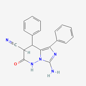 molecular formula C19H15N5O B11030852 7-Amino-2-oxo-4,5-diphenyl-1,2,3,4-tetrahydroimidazo[1,5-b]pyridazine-3-carbonitrile 