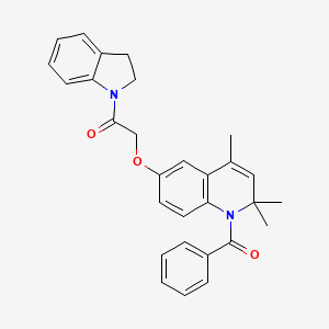 molecular formula C29H28N2O3 B11030886 1-(2,3-dihydro-1H-indol-1-yl)-2-{[2,2,4-trimethyl-1-(phenylcarbonyl)-1,2-dihydroquinolin-6-yl]oxy}ethanone 