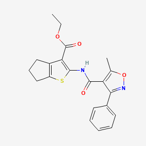 ethyl 2-{[(5-methyl-3-phenyl-1,2-oxazol-4-yl)carbonyl]amino}-5,6-dihydro-4H-cyclopenta[b]thiophene-3-carboxylate