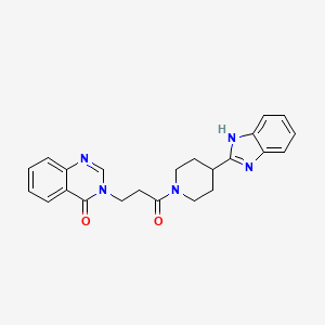 molecular formula C23H23N5O2 B11030917 3-{3-[4-(1H-benzimidazol-2-yl)piperidin-1-yl]-3-oxopropyl}quinazolin-4(3H)-one 