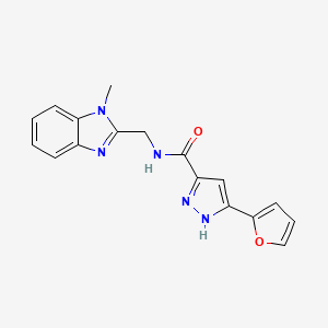 molecular formula C17H15N5O2 B11030919 5-(furan-2-yl)-N-[(1-methyl-1H-benzimidazol-2-yl)methyl]-1H-pyrazole-3-carboxamide 