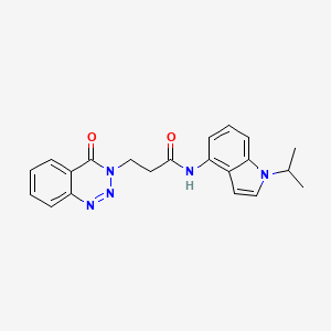 molecular formula C21H21N5O2 B11030925 3-(4-oxo-1,2,3-benzotriazin-3(4H)-yl)-N-[1-(propan-2-yl)-1H-indol-4-yl]propanamide 