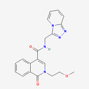 molecular formula C20H19N5O3 B11030933 2-(2-methoxyethyl)-1-oxo-N-([1,2,4]triazolo[4,3-a]pyridin-3-ylmethyl)-1,2-dihydroisoquinoline-4-carboxamide 