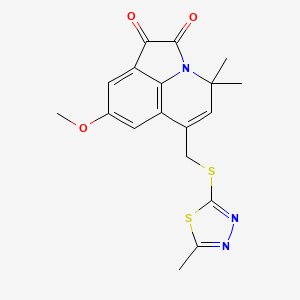 8-methoxy-4,4-dimethyl-6-{[(5-methyl-1,3,4-thiadiazol-2-yl)sulfanyl]methyl}-4H-pyrrolo[3,2,1-ij]quinoline-1,2-dione