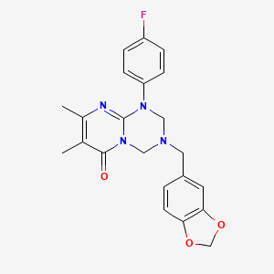 3-(1,3-benzodioxol-5-ylmethyl)-1-(4-fluorophenyl)-7,8-dimethyl-1,2,3,4-tetrahydro-6H-pyrimido[1,2-a][1,3,5]triazin-6-one