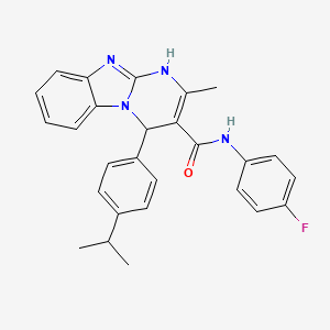 molecular formula C27H25FN4O B11031046 N-(4-fluorophenyl)-2-methyl-4-[4-(propan-2-yl)phenyl]-1,4-dihydropyrimido[1,2-a]benzimidazole-3-carboxamide 