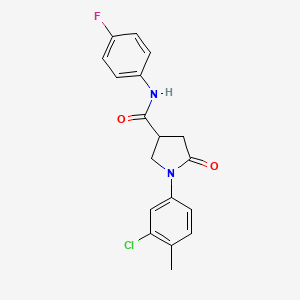 1-(3-chloro-4-methylphenyl)-N-(4-fluorophenyl)-5-oxopyrrolidine-3-carboxamide