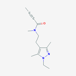 molecular formula C14H21N3O B11031059 N-(2-(1-Ethyl-3,5-dimethyl-1H-pyrazol-4-yl)ethyl)-N-methylbut-2-ynamide 