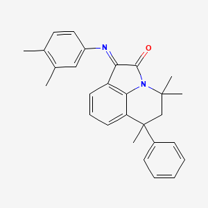 molecular formula C28H28N2O B11031070 (1E)-1-[(3,4-dimethylphenyl)imino]-4,4,6-trimethyl-6-phenyl-5,6-dihydro-4H-pyrrolo[3,2,1-ij]quinolin-2(1H)-one 