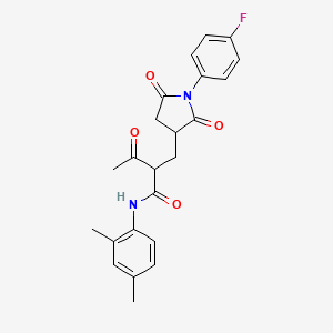 N-(2,4-dimethylphenyl)-2-{[1-(4-fluorophenyl)-2,5-dioxopyrrolidin-3-yl]methyl}-3-oxobutanamide