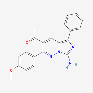 1-[7-Amino-2-(4-methoxyphenyl)-5-phenylimidazo[1,5-b]pyridazin-3-yl]ethanone