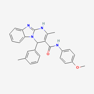 molecular formula C26H24N4O2 B11031160 N-(4-methoxyphenyl)-2-methyl-4-(3-methylphenyl)-1,4-dihydropyrimido[1,2-a]benzimidazole-3-carboxamide 