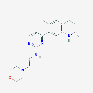 molecular formula C23H33N5O B11031180 N-(2-morpholinoethyl)-N-[4-(2,2,4,6-tetramethyl-1,2,3,4-tetrahydro-7-quinolinyl)-2-pyrimidinyl]amine 