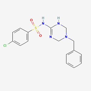 molecular formula C16H17ClN4O2S B11031194 N-(5-benzyl-1,4,5,6-tetrahydro-1,3,5-triazin-2-yl)-4-chlorobenzenesulfonamide 