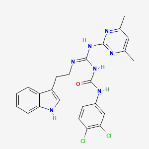 1-(3,4-dichlorophenyl)-3-[(Z)-[(4,6-dimethylpyrimidin-2-yl)amino]{[2-(1H-indol-3-yl)ethyl]amino}methylidene]urea