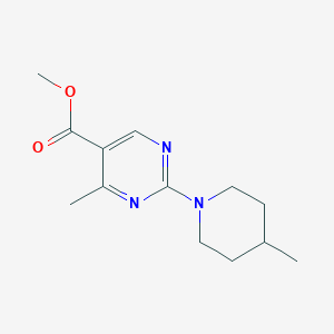 molecular formula C13H19N3O2 B11031246 Methyl 4-methyl-2-(4-methylpiperidin-1-yl)pyrimidine-5-carboxylate 