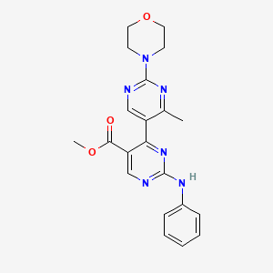 molecular formula C21H22N6O3 B11031272 Methyl 2-anilino-4'-methyl-2'-(4-morpholinyl)-4,5'-bipyrimidine-5-carboxylate 