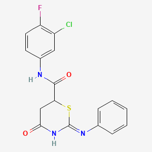 N-(3-chloro-4-fluorophenyl)-4-oxo-2-(phenylamino)-5,6-dihydro-4H-1,3-thiazine-6-carboxamide