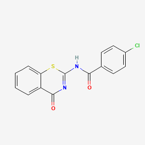 4-chloro-N-[(2Z)-4-oxo-3,4-dihydro-2H-1,3-benzothiazin-2-ylidene]benzamide