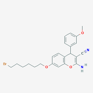 2-Amino-7-[(6-bromohexyl)oxy]-4-(3-methoxyphenyl)-4H-chromen-3-YL cyanide