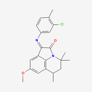 (1E)-1-[(3-chloro-4-methylphenyl)imino]-8-methoxy-4,4,6-trimethyl-5,6-dihydro-4H-pyrrolo[3,2,1-ij]quinolin-2(1H)-one