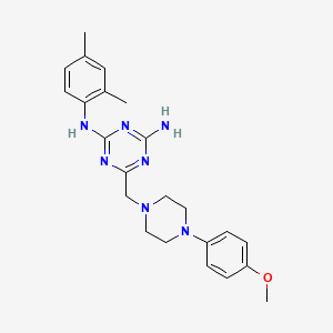 molecular formula C23H29N7O B11031316 N-(2,4-dimethylphenyl)-6-{[4-(4-methoxyphenyl)piperazin-1-yl]methyl}-1,3,5-triazine-2,4-diamine 