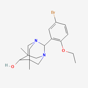 2-(5-Bromo-2-ethoxyphenyl)-5,7-dimethyl-1,3-diazatricyclo[3.3.1.1~3,7~]decan-6-ol