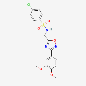 molecular formula C17H16ClN3O5S B11031332 4-chloro-N-{[3-(3,4-dimethoxyphenyl)-1,2,4-oxadiazol-5-yl]methyl}benzenesulfonamide 