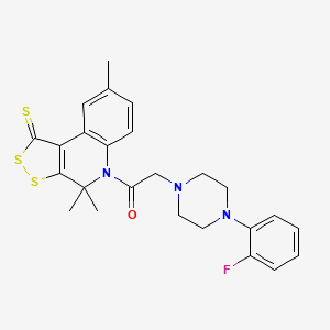 2-[4-(2-fluorophenyl)piperazin-1-yl]-1-(4,4,8-trimethyl-1-thioxo-1,4-dihydro-5H-[1,2]dithiolo[3,4-c]quinolin-5-yl)ethanone