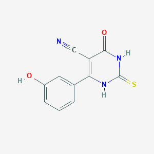 molecular formula C11H7N3O2S B11031356 4-Hydroxy-6-(3-hydroxyphenyl)-2-sulfanyl-5-pyrimidinecarbonitrile 